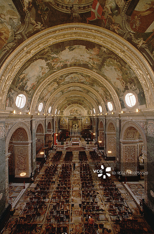 瓦莱塔圣约翰教堂的中殿图片素材