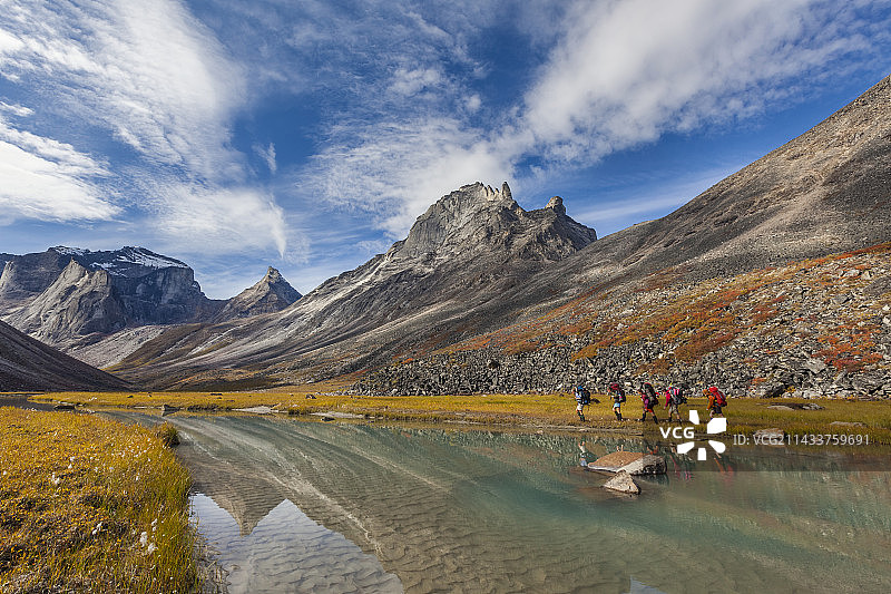 背包客，阿里格奇峰图片素材