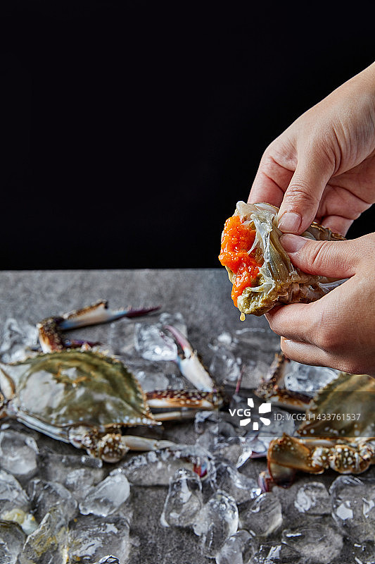 蓝蟹，时令食品，海鲜，甲壳类，新鲜食材，螃蟹菜肴，蟹酱，烹饪佳肴图片素材