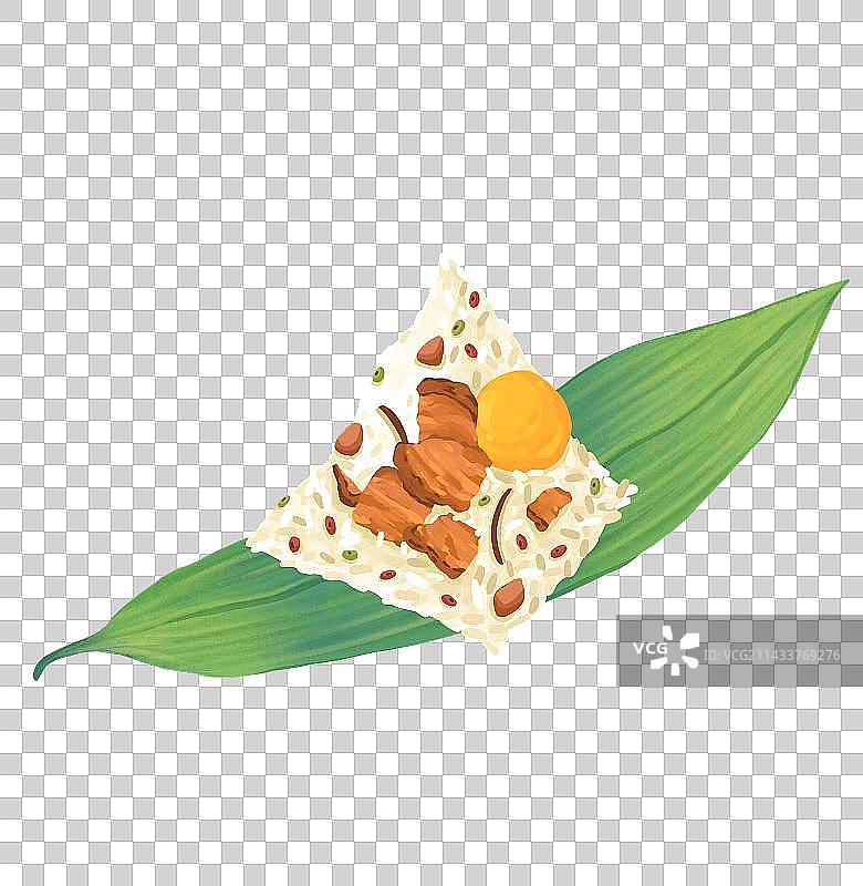 手绘端午节传统食物粽子粽叶图片素材