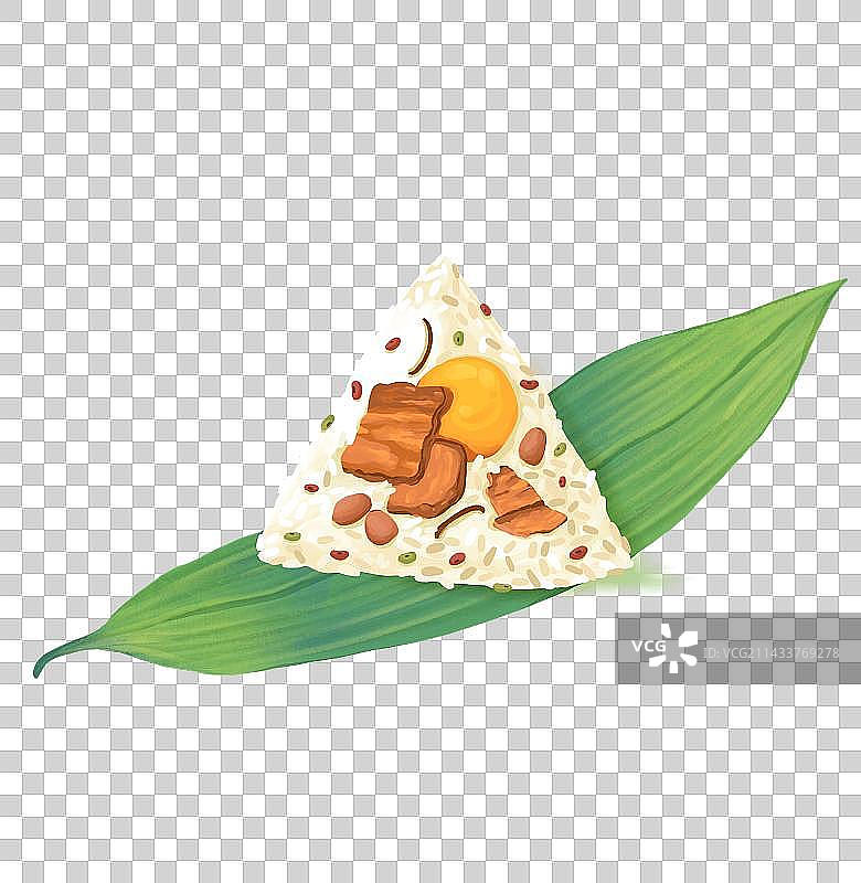 手绘端午节传统食物粽子粽叶图片素材