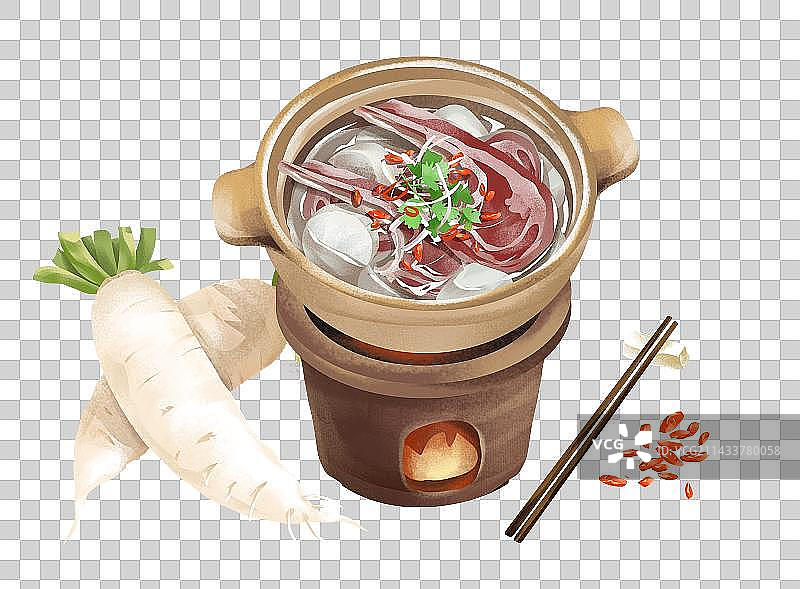 传统美食萝卜炖羊肉图片素材