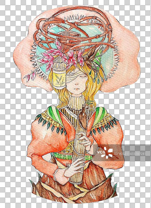 少女竹子精灵图片素材