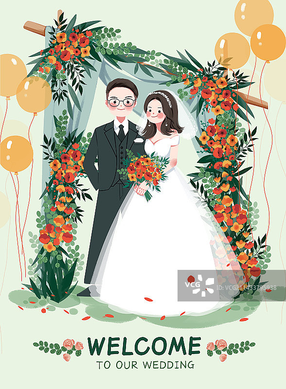 清新婚礼结婚请柬图片素材