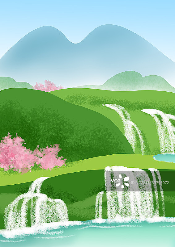 瀑布风景图片素材