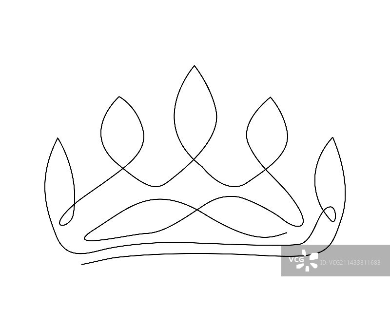 连续单线绘画：简约皇冠图片素材