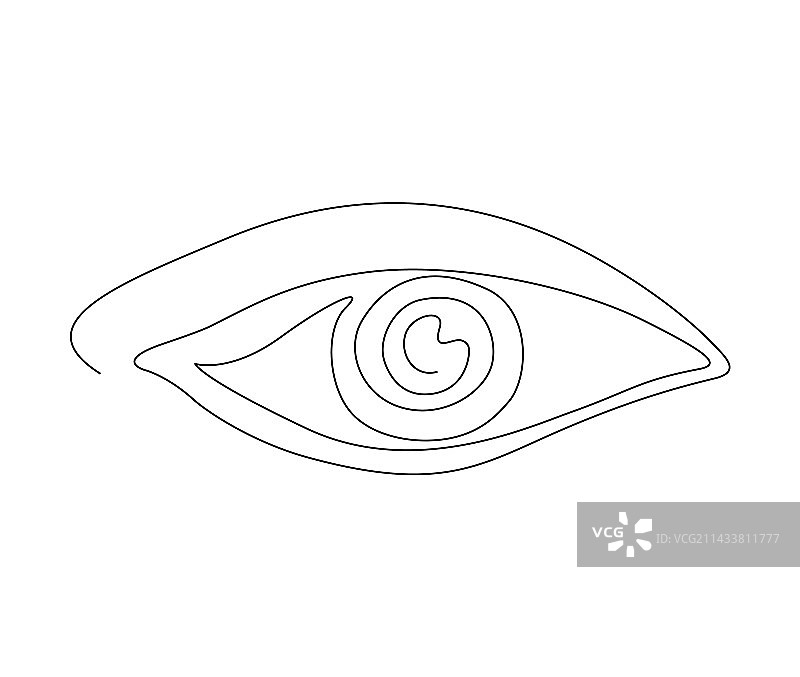 极简主义连续单线绘画中的一只眼睛图片素材