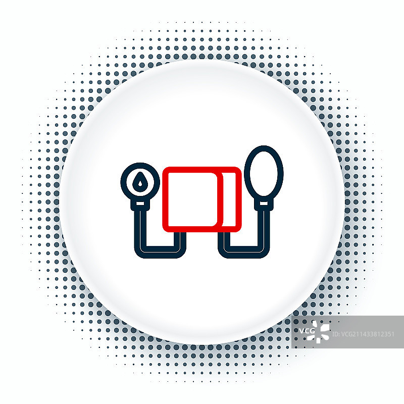 白色背景上的血压线条图标图片素材