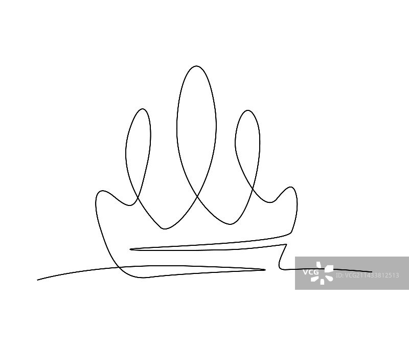 连续单线绘画：简约皇冠图片素材