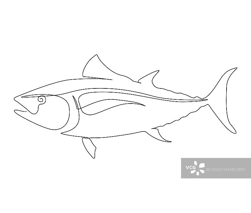 一笔画简约金枪鱼图片素材