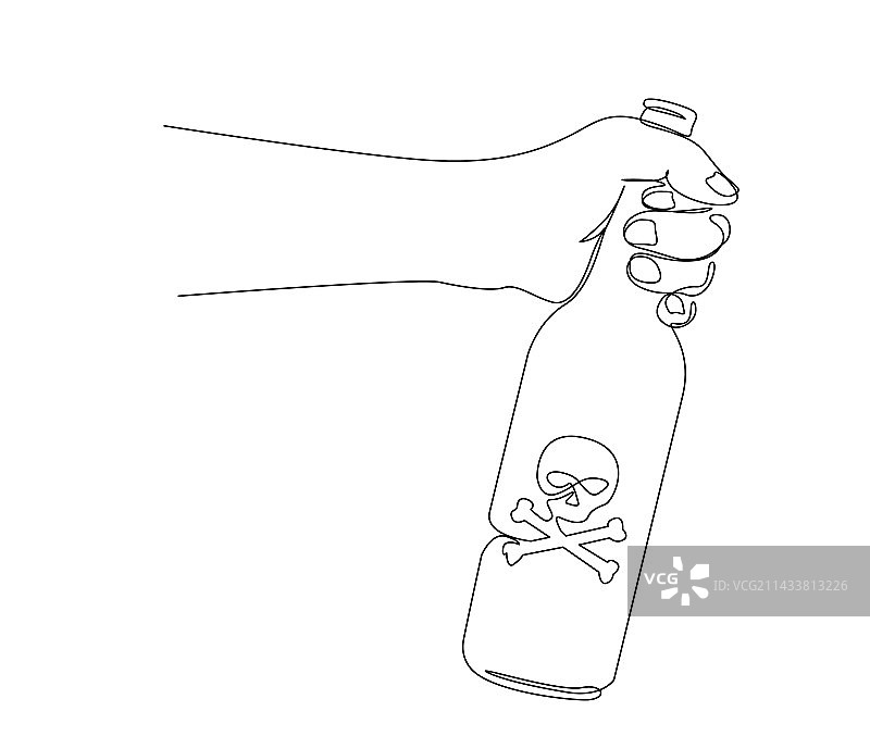 手持物的连续单线画图片素材