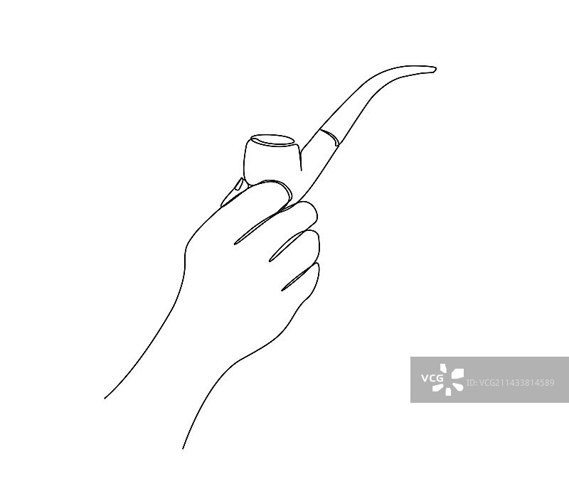 手持物的连续单线画图片素材