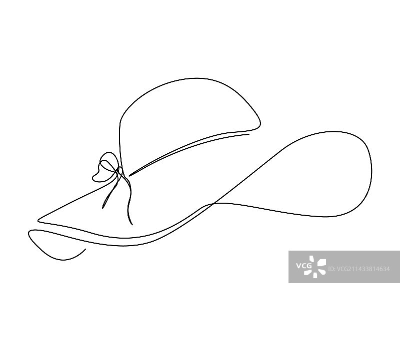 优雅女性沐浴阳光的连续单线图图片素材