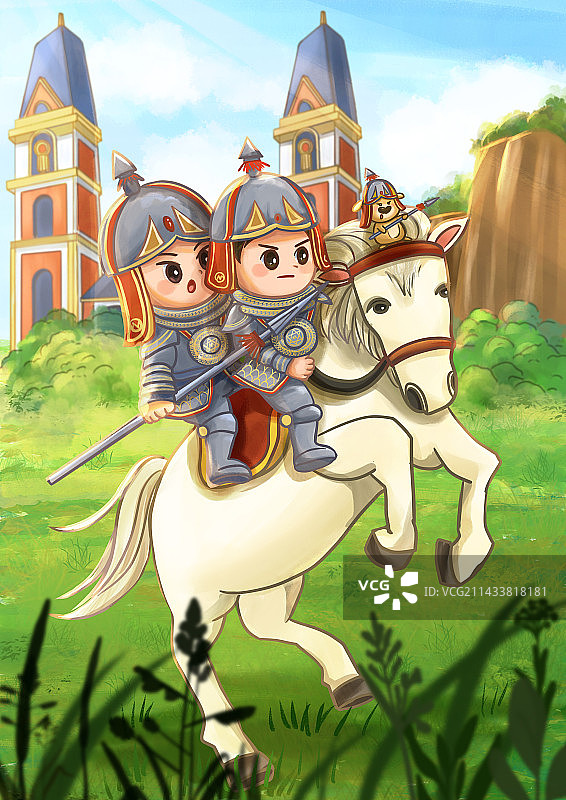 奇幻儿童插画系列之勇者战士图片素材