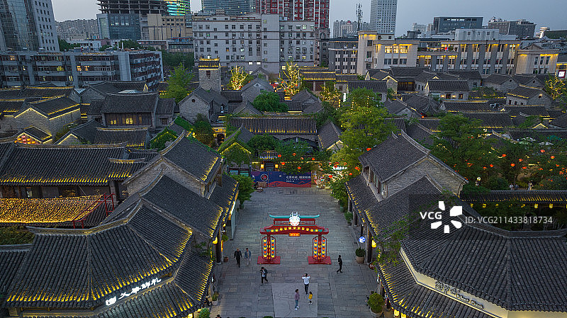 航拍徐州市回龙窝历史文化街区古建筑群全景图片素材