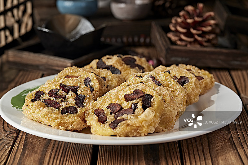 油炸枣花馍片图片素材