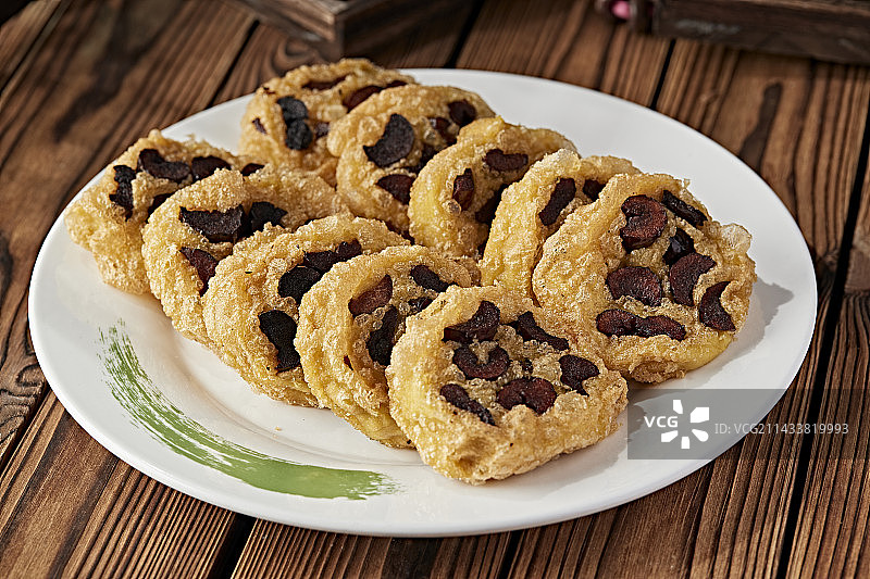 油炸枣花馍片图片素材