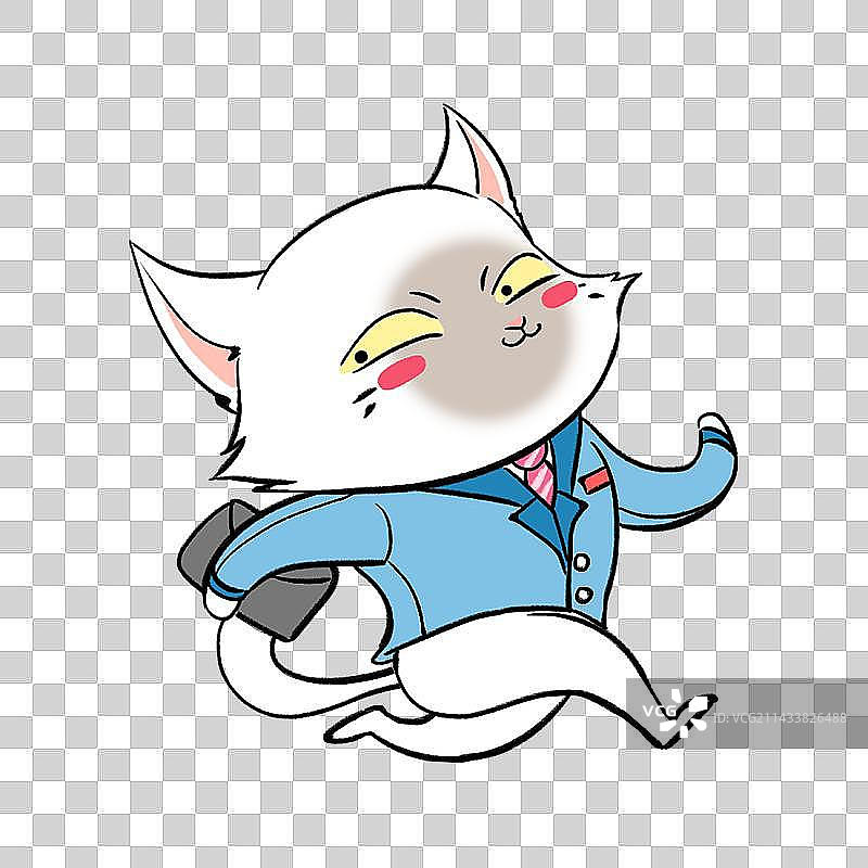 下班小跑的白领猫图片素材