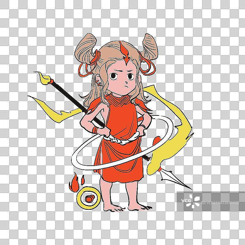 Q版双手叉腰的哪吒图片素材