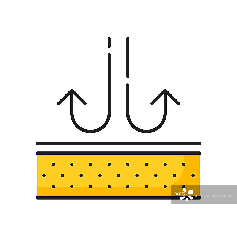 防水织物纺织品或床垫轮廓图标图片素材