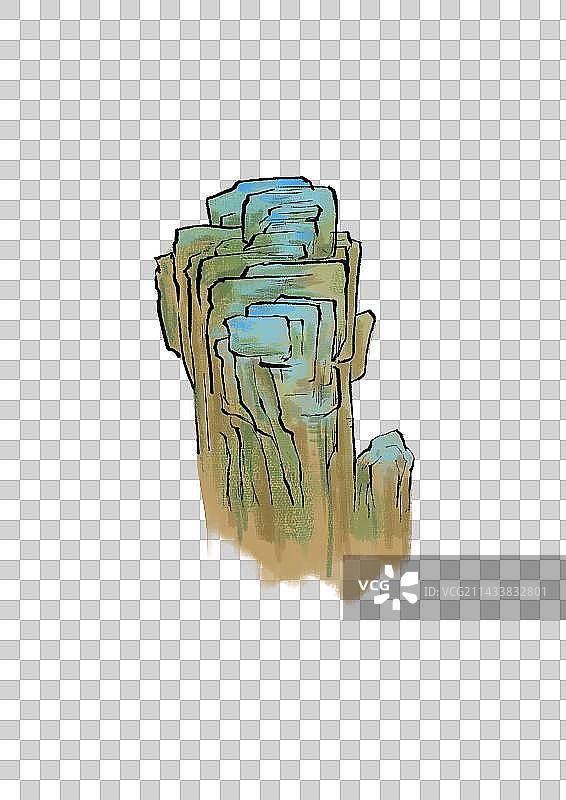 国潮风格山石图片素材