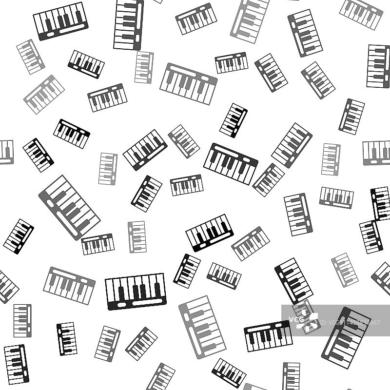 黑色音乐合成器无缝图标图片素材