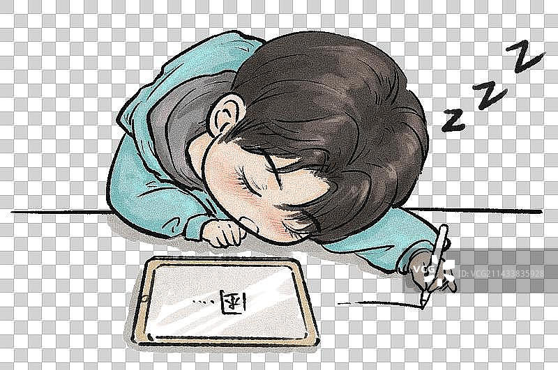 小男孩的做作业日常图片素材