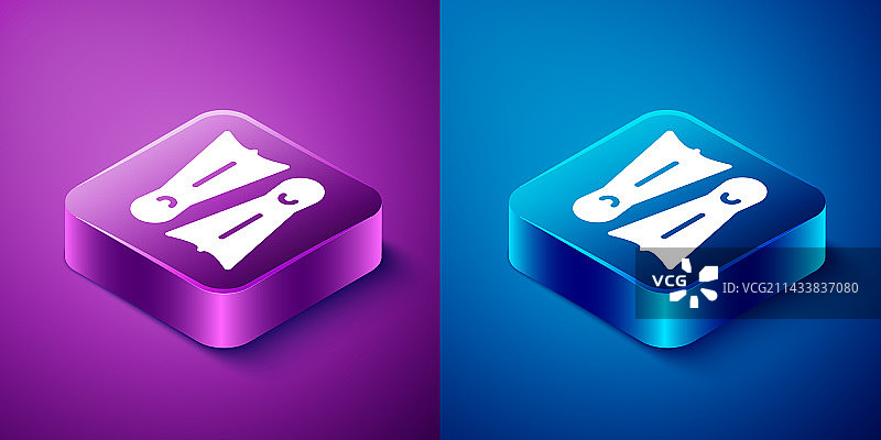 2.5D游泳橡胶脚蹼图标图片素材