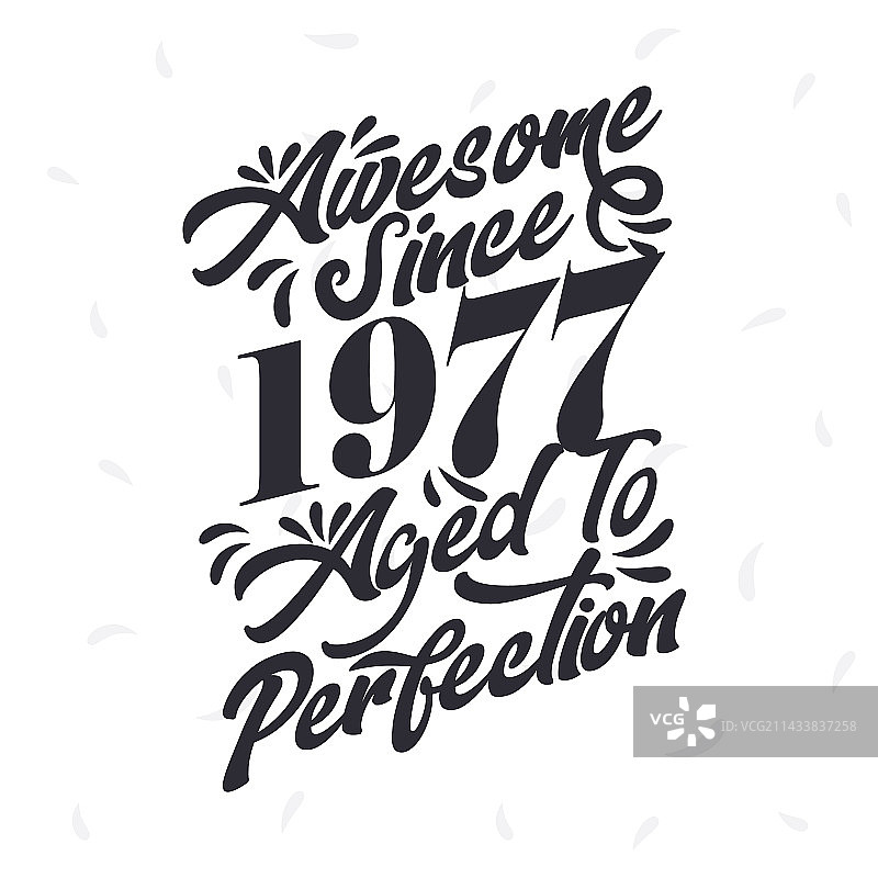 1977年复古生日图片素材