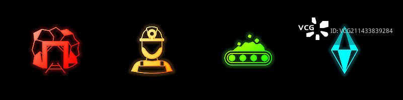 矿井入口矿工头盔传送带等素材图片素材