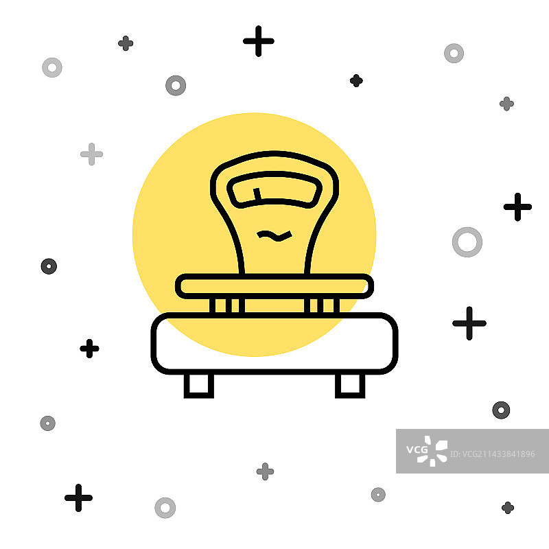 白色背景上的黑色线条天秤图标图片素材