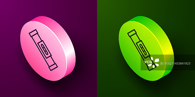 2.5D线条建筑气泡水平仪图标图片素材