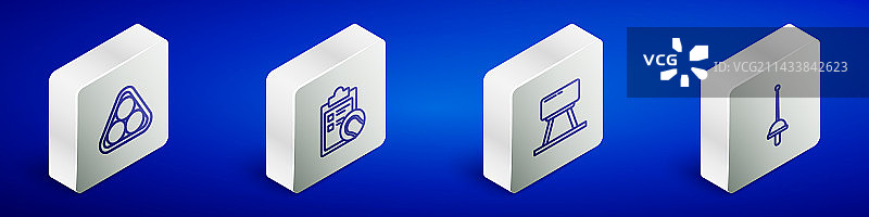 2.5D线条球杆上的台球图片素材