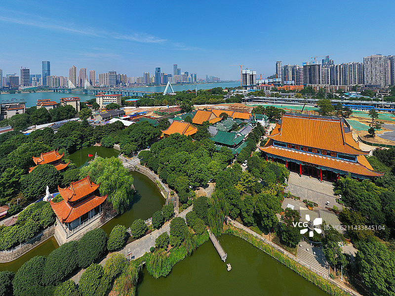 湖南省长沙市开福区开福寺航拍图片素材