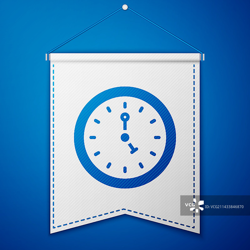 蓝色背景上的蓝色时钟图标图片素材