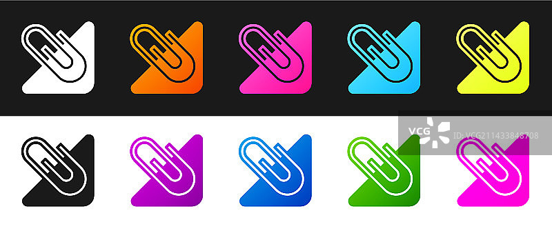 黑白背景上的曲别针图标素材图片素材