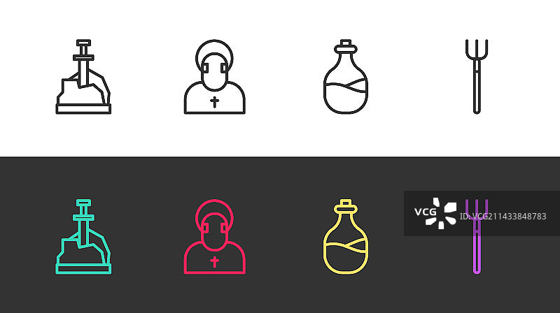 水星符号魔法钥匙木星线条图片素材