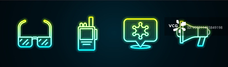 安全护目镜对讲机线稿素材图片素材