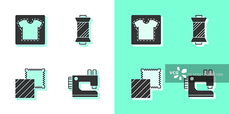 缝纫机、图案、纺织面料卷素材图片素材