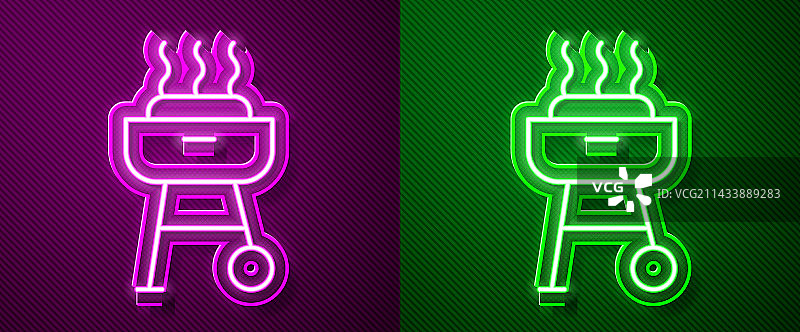 霓虹烧烤架图标图片素材