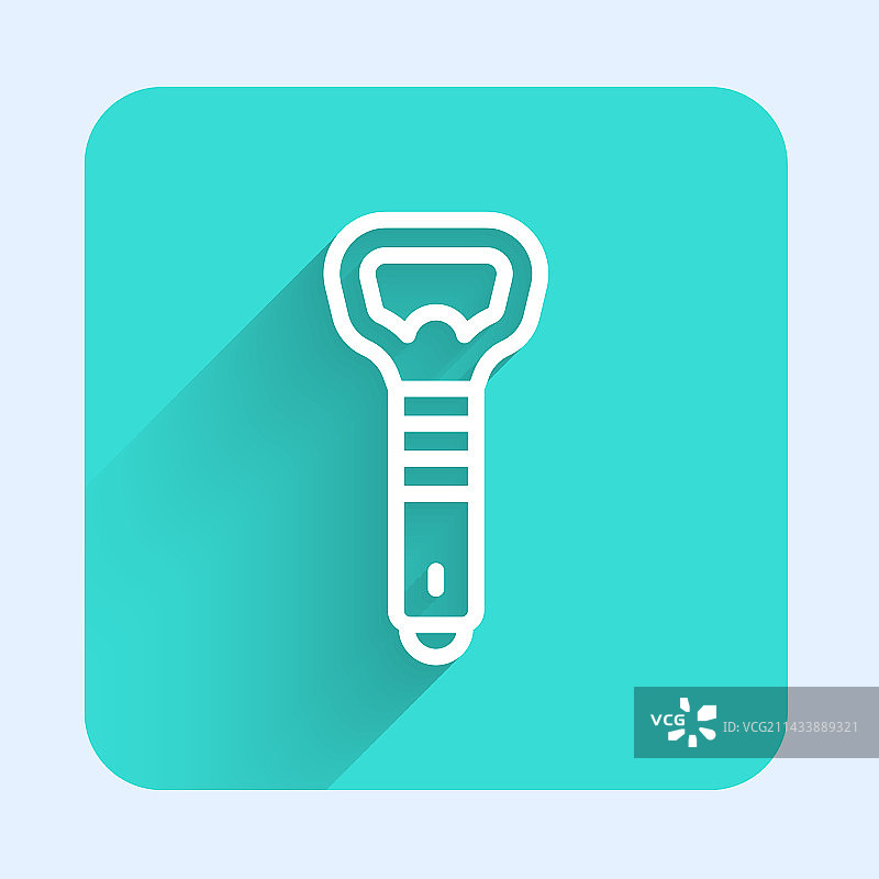 带有长阴影的白色线条开瓶器图标图片素材