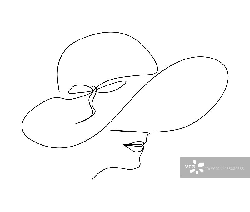 美女连续单线绘画图片素材