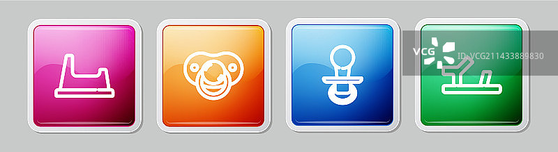 婴儿便盆、安抚奶嘴和鞋子系列图片素材