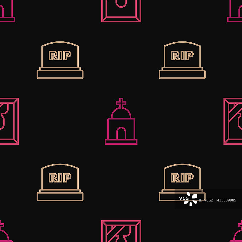 带撕裂效果的墓碑纪念相框线条组合图片素材