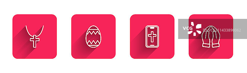 基督教十字架复活节彩蛋链图片素材