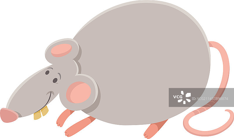 有趣的卡通灰色老鼠动物角色图片素材