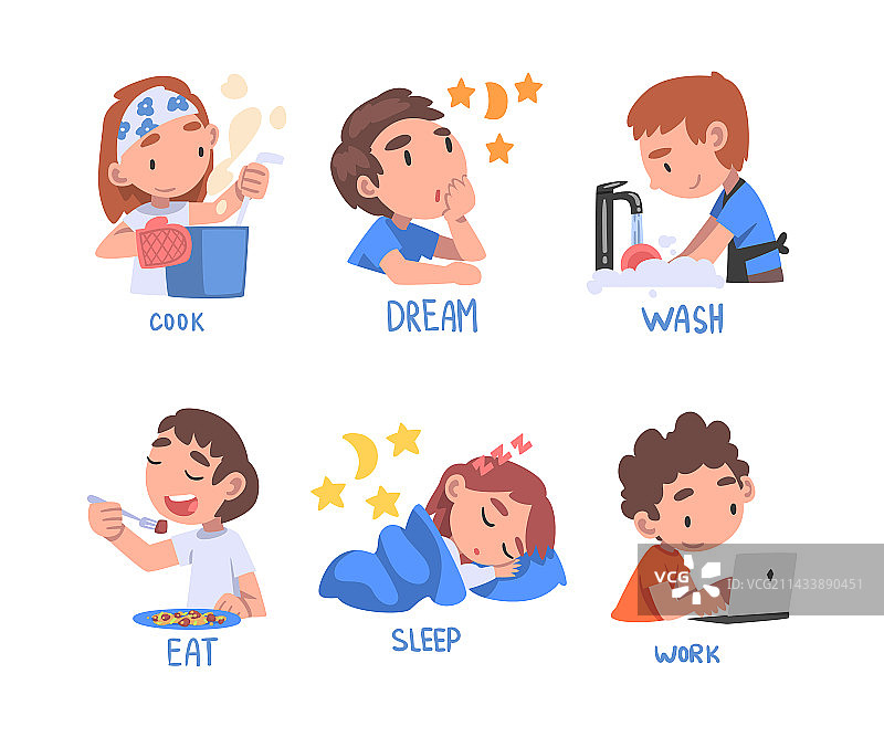 有趣的孩子们参加不同的活动图片素材