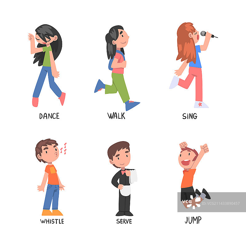 有趣的孩子们参加不同的活动图片素材