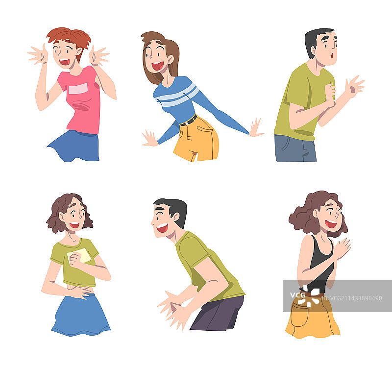 面露惊讶表情的年轻男女图片素材