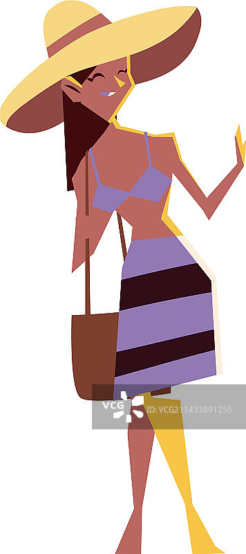 手提包的女人图片素材